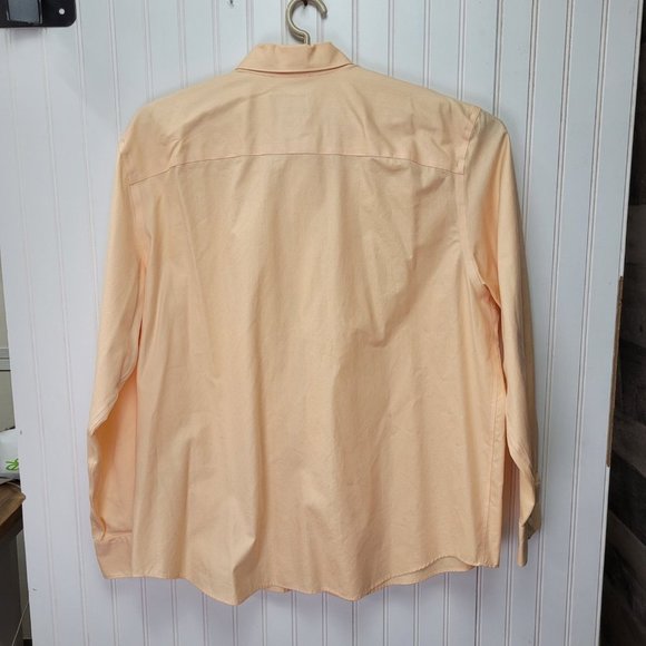 Eddie Bauer Button Down Shirt Men XL Peach Wrinkle & Stain Resistant 100% Cotton - Picture 12 of 13